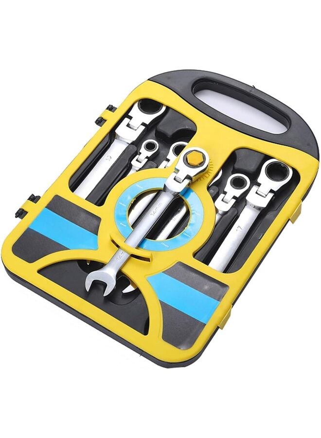 7Pcs Ratchet Combination Metric Wrench Tooth Gear Torque And Socket Wrench Nut Tools For Car Repair Socket Wrench Socket Wrench Set(Size:B) - Image 1
