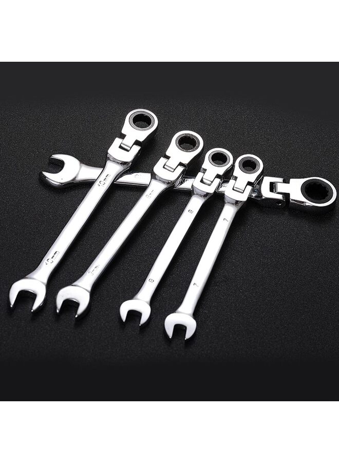 7Pcs Ratchet Combination Metric Wrench Tooth Gear Torque And Socket Wrench Nut Tools For Car Repair Socket Wrench Socket Wrench Set(Size:B) - Image 4