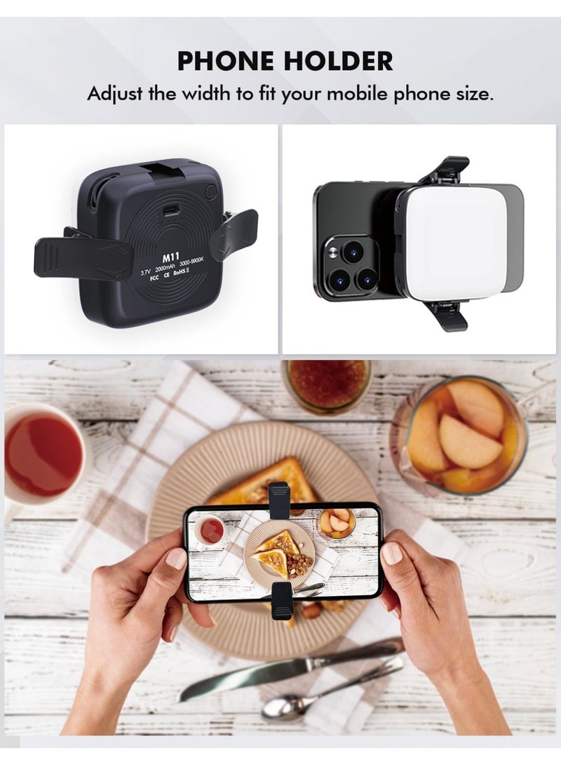 ETENTOUS Selfie Light with Clip, 80 LED Video Light, Dimmable 3000K-9900K, Rechargeable, CRI 95+, 3 Light Modes, Portable Mobile Camera Light with Cold Shoe Mount  - Image 3