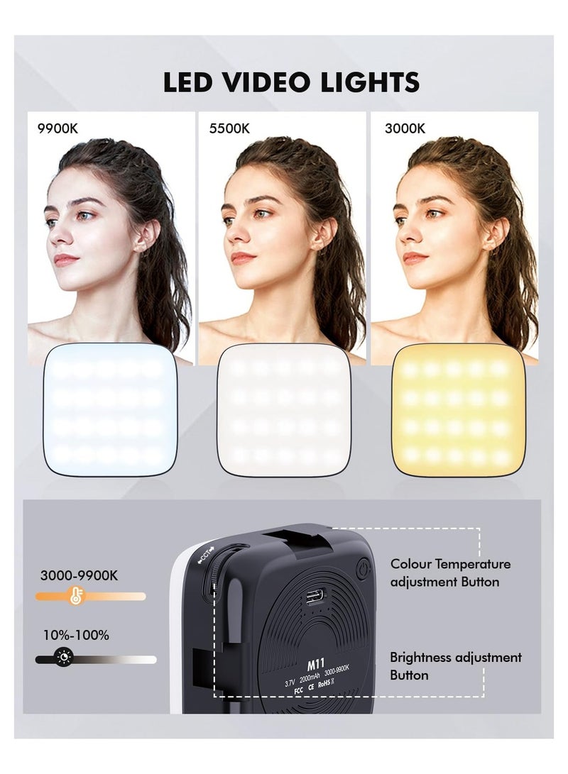 ETENTOUS Selfie Light with Clip, 80 LED Video Light, Dimmable 3000K-9900K, Rechargeable, CRI 95+, 3 Light Modes, Portable Mobile Camera Light with Cold Shoe Mount  - Image 2