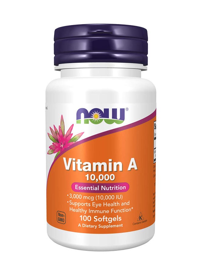 now فيتامين أ 10000 وحدة دولية 100 كبسولة هلامية