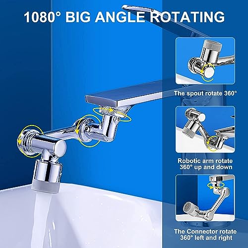 RECLUSE 1080° Degree Rotating Swivel Faucet,Multi functional Extension With 2 Water Outlet Modes Universal Faucet and Water Saving Sprayer Head Attachment for Kitchen Backyard (Pack-1) - Image 2