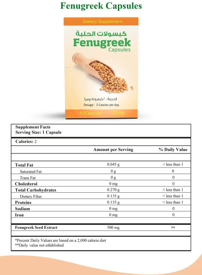 ECKHART Fenugreek 500mg 60 Capsules  - Image 2