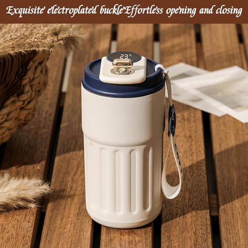 Yagzon Travel Mug, Insulated Coffee Cup with Leakproof Lid,Vacuum Insulation Stainless Steel Reusable for Hot Cold Coffee, 460 ml, 316 Stainless Steel Travel Mug. - Image 4