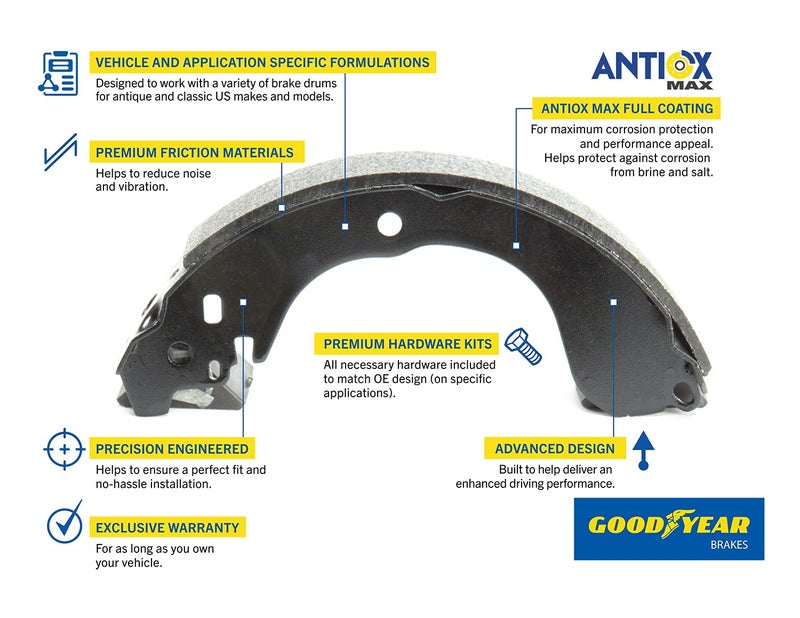 Goodyear Brakes GYS849 | Premium Parking Brake Shoe fits Honda Pilot 08-03, Ridgeline 14-07 - Image 2