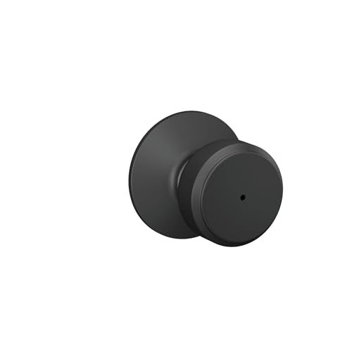 Schlage F40 BWE 622 Bowery Door Knob, Bed & Bath Privacy Lock, Matte Black - Image 2