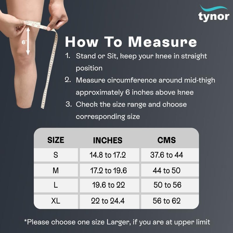 Tynor دعم الركبة المفصلي (نيوبرين) ، لاستقرار المفاصل وتخفيف الألم | للرياضة ، دعم الصالة الرياضية لاستعادة الإصابات | متين ومريح ، للرجال والنساء | 1 وحدة (رمادي ، متوسط) - Image 5