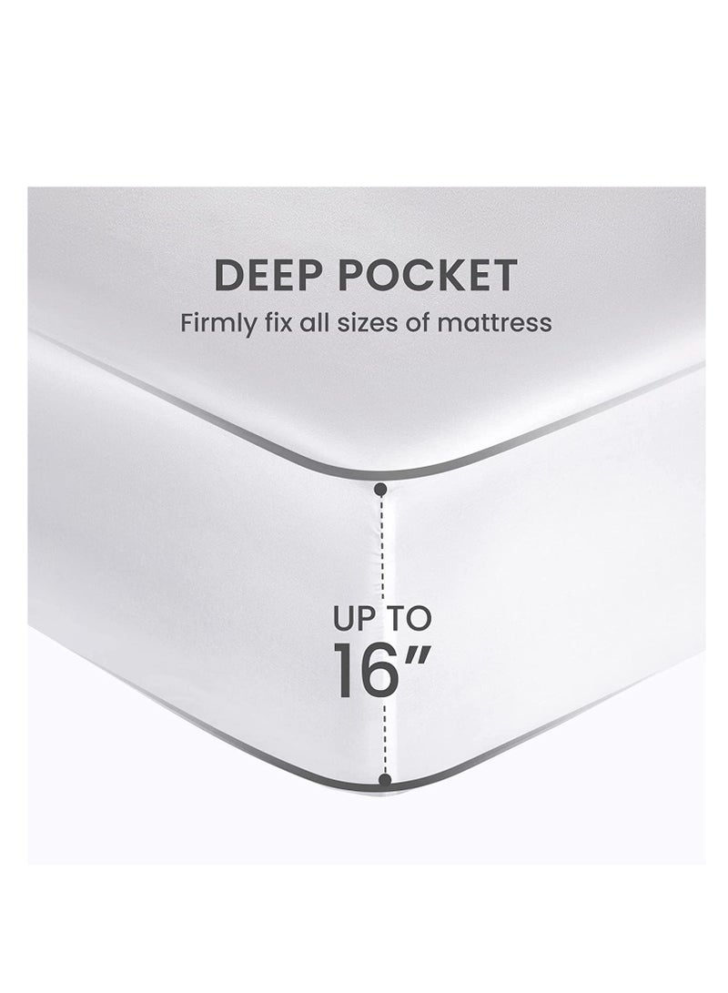 A M E 100% Cotton 6 Piece Duvet Cover Set- King Size, Includes Reversible Duvet Cover (220x240cm), Fitted Sheet (200x200cm+30 cm), 2 Pillow case & 2 Pillow Shams (48x75 +5cm), Floral Design, Grey - Image 2