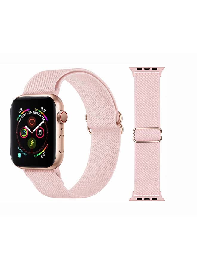 Perfii Solid Adjustable Braided Solo Band for Apple Watch Series 6/SE/5/4/3/2/1 44/42mm Pink - Image 1