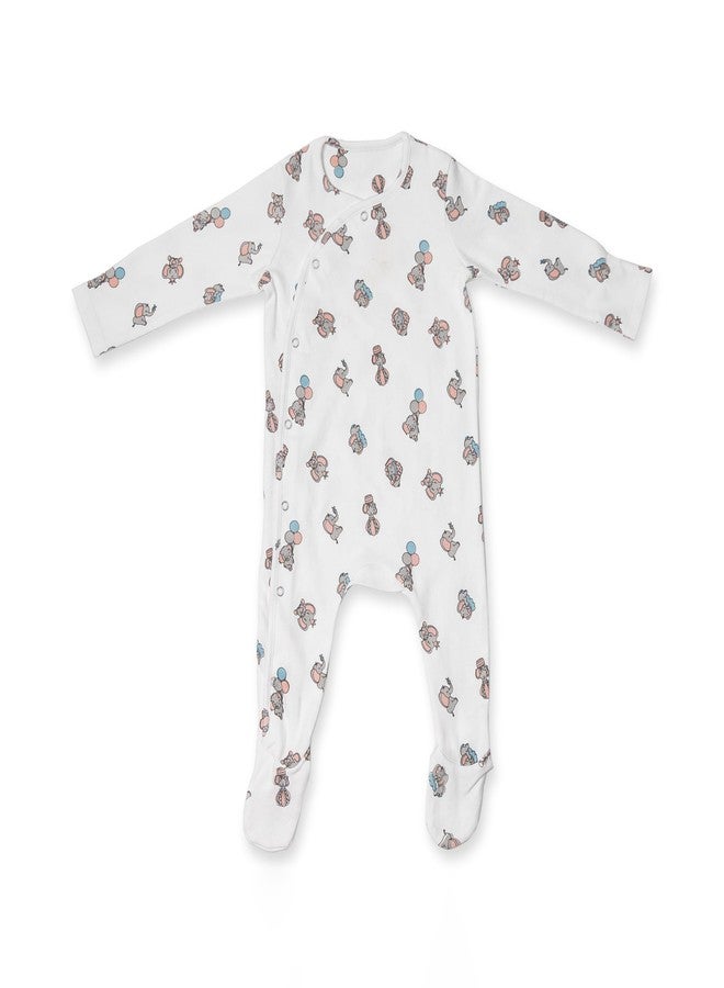 FawnFeel Premium Cotton Full Sleeve Sleepsuit/Romper for Boys/Girls New Born Baby - All Over Print (Elephant Print, 3-6 Months) - Image 3