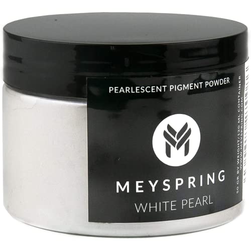 MEYSPRING White Pearl Mica Powder - 50g - White Resin Art Pigment - Mica Powder for Epoxy Resin - UV Resin Dye - Image 1