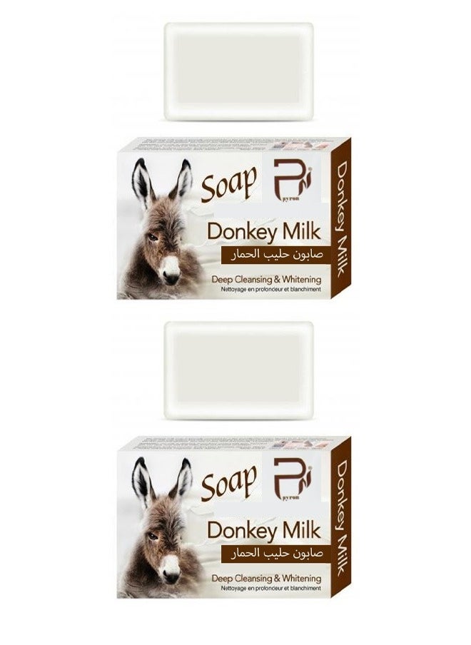 PYRON Two pieces of Donkey Milk Soap Deep Cleansing And Whitening 2*100g  - Image 1