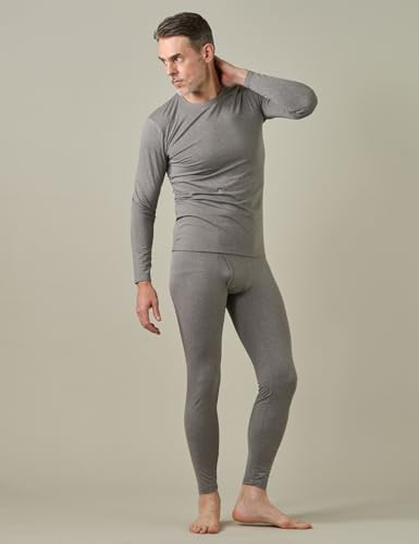 LAPASA Men's Thermal Underwear Set Soft Fleece Lined Long Johns Heavyweight Base Layer Top & Bottom Winter Thermoflux 300 Extra Warm M24 Large Light Heather Grey - Image 4