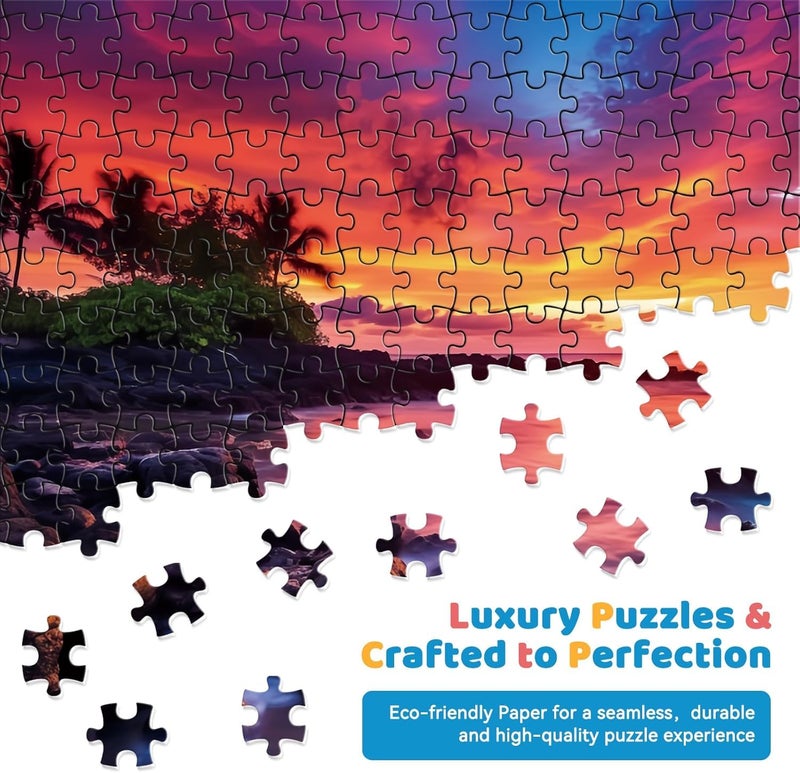 EIYRURU 2000 Piece Jigsaw Puzzle for Adults â€“ Maui Island Sunset Over Pacific Ocean, Challenging & Relaxing Puzzle Game, Glossy Recycled Paper, Great for Mindful Play & Gift (39 x 28 in) - Image 3
