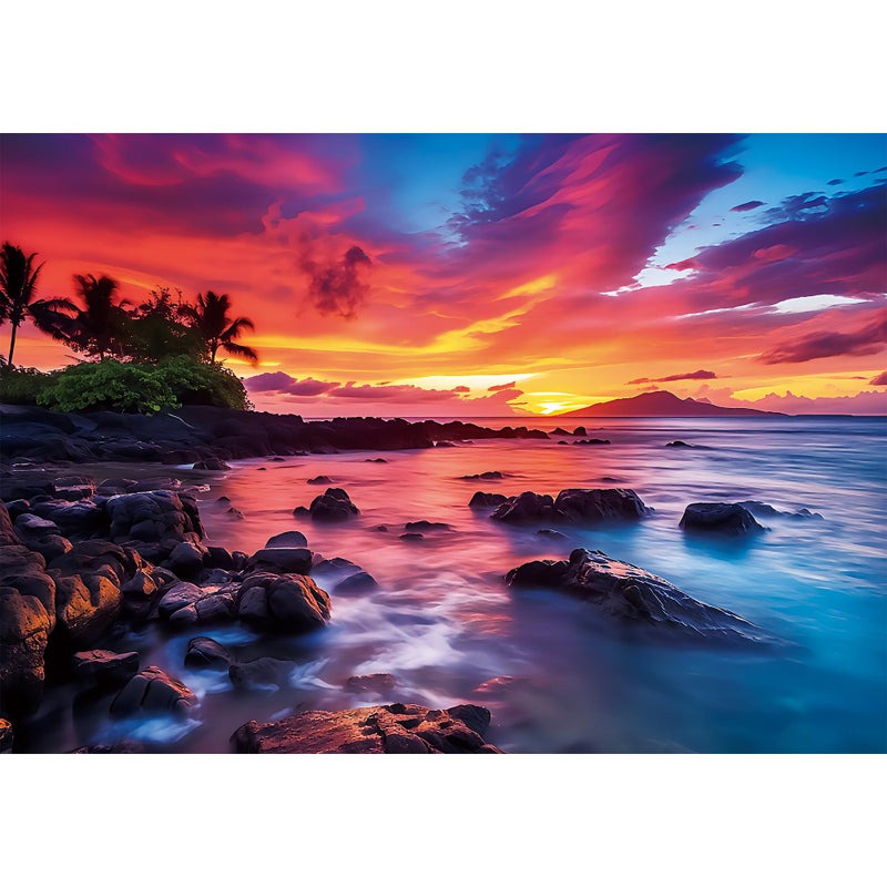 EIYRURU 2000 Piece Jigsaw Puzzle for Adults â€“ Maui Island Sunset Over Pacific Ocean, Challenging & Relaxing Puzzle Game, Glossy Recycled Paper, Great for Mindful Play & Gift (39 x 28 in) - Image 1