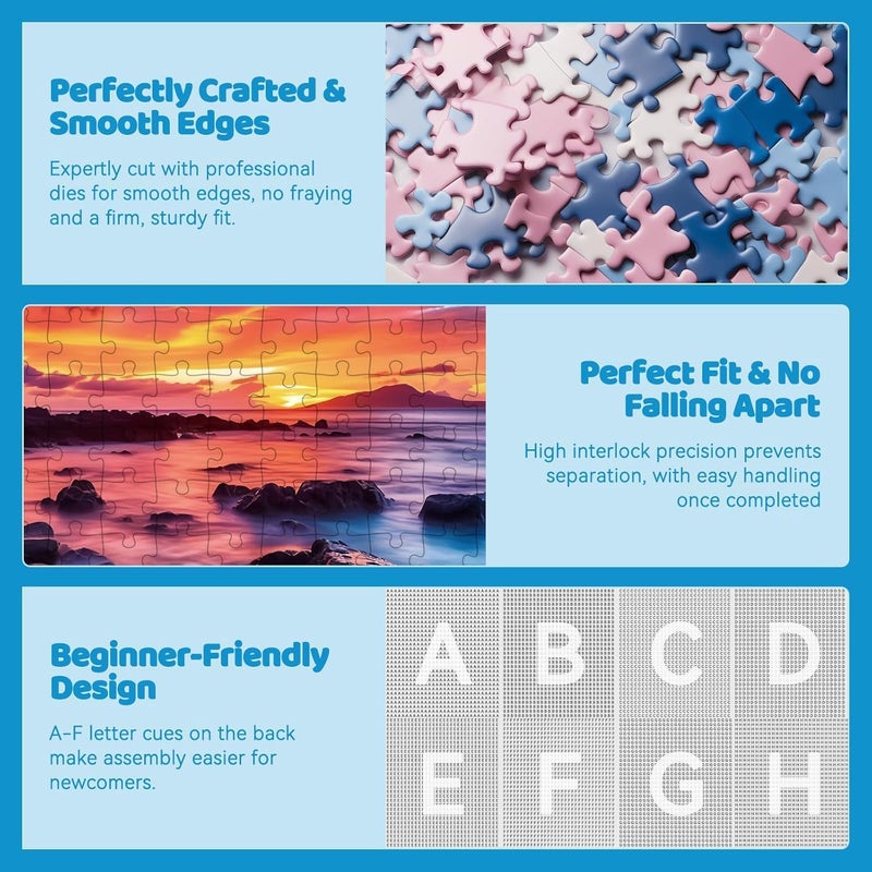 EIYRURU 2000 Piece Jigsaw Puzzle for Adults â€“ Maui Island Sunset Over Pacific Ocean, Challenging & Relaxing Puzzle Game, Glossy Recycled Paper, Great for Mindful Play & Gift (39 x 28 in) - Image 4