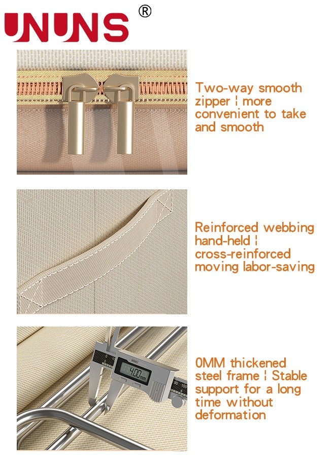 يو إن يو إن أس Foldable Clothes Box,2-Piece Oxford Fabric Closet Organizer Bag Set With Carry Handles And Clear Window,56L Large Capacity Steel Frame Storage Bins For Bedding Blankets Toys Gift,53x35x30cm - Image 3