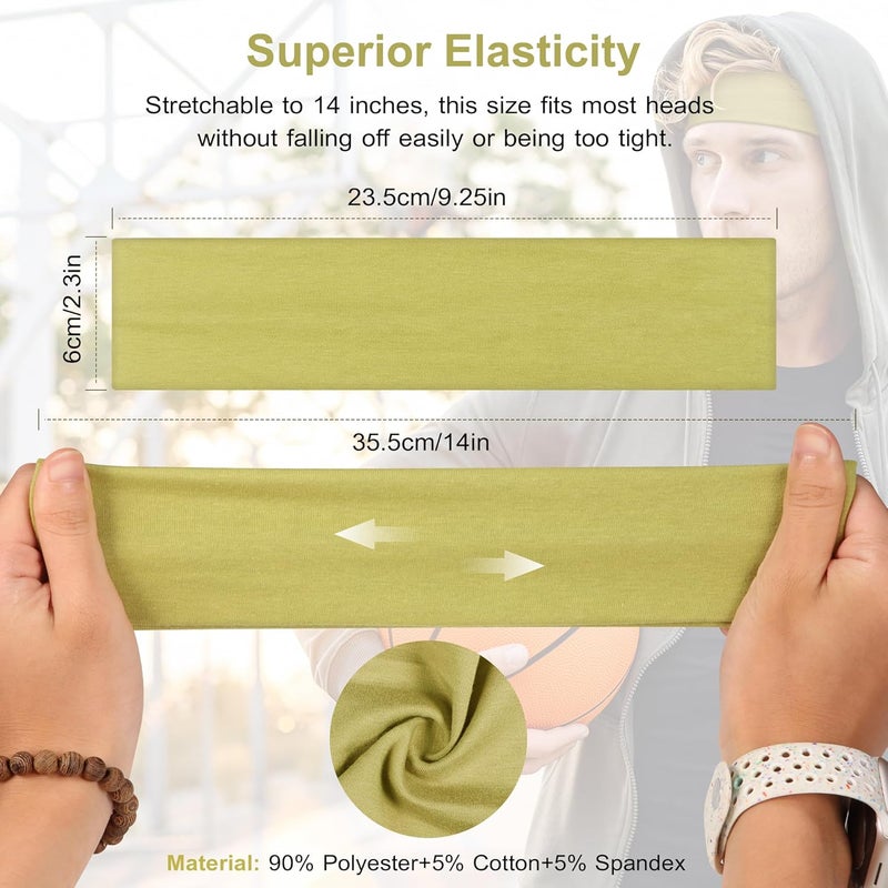 Ztomine Store Headbands for Women, 8pcs Stretchy Non Slip Soft Cotton Cloth Hair Bands for Sports, Workout, Yoga and Running - Image 4