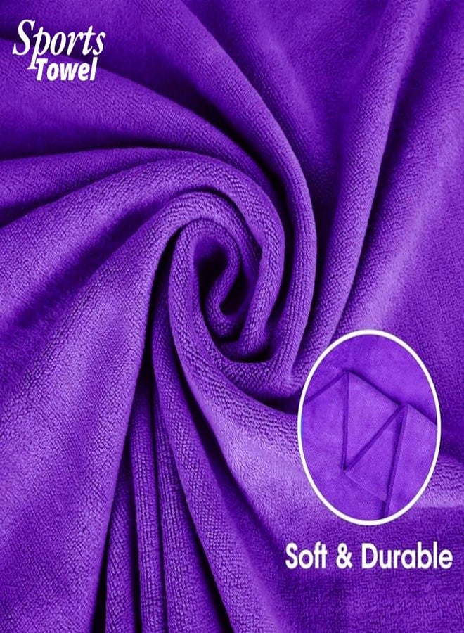 Microshine Quick Dry Gym Towels 2-Pack (Purple) - Ultra-Absorbent, Fast-Drying, Antimicrobial Microfiber for Workout, Yoga, Travel & Fitness - Image 5
