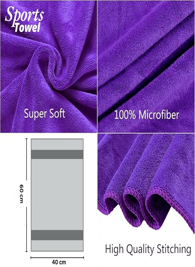Microshine Quick Dry Gym Towels 2-Pack (Purple) - Ultra-Absorbent, Fast-Drying, Antimicrobial Microfiber for Workout, Yoga, Travel & Fitness - Image 3