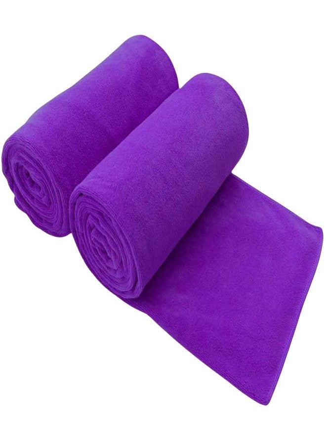 Microshine Quick Dry Gym Towels 2-Pack (Purple) - Ultra-Absorbent, Fast-Drying, Antimicrobial Microfiber for Workout, Yoga, Travel & Fitness - Image 1