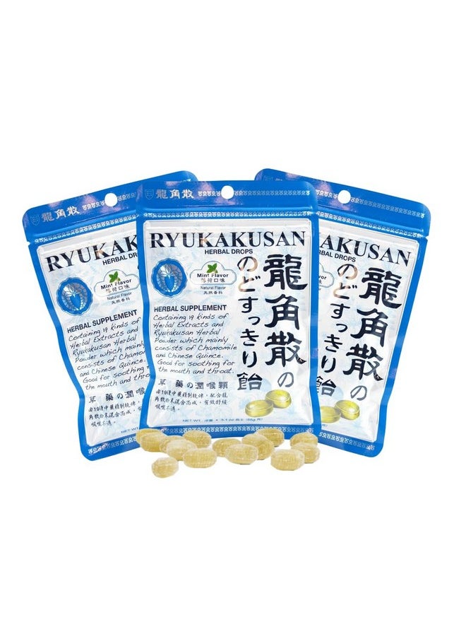 Solstice Medicine Company Ryukakusan Herbal Drops (Pack Of 3) - Mint Flavor (Soothes Throat & Supports Respiratory)  - Image 1