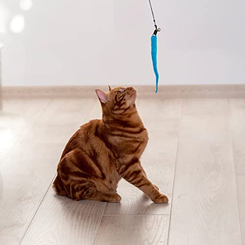 DLAND Cat Wand Toy Refill - 20pcs Universal Feather & Streamer Replacement for Interactive Play - Image 4
