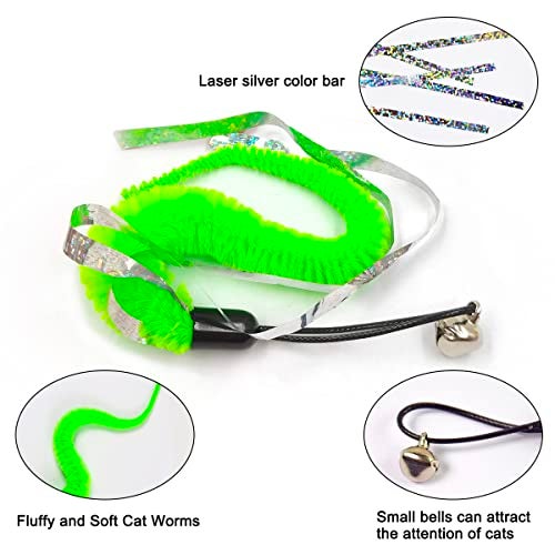 DLAND Cat Wand Toy Refill - 20pcs Universal Feather & Streamer Replacement for Interactive Play - Image 3