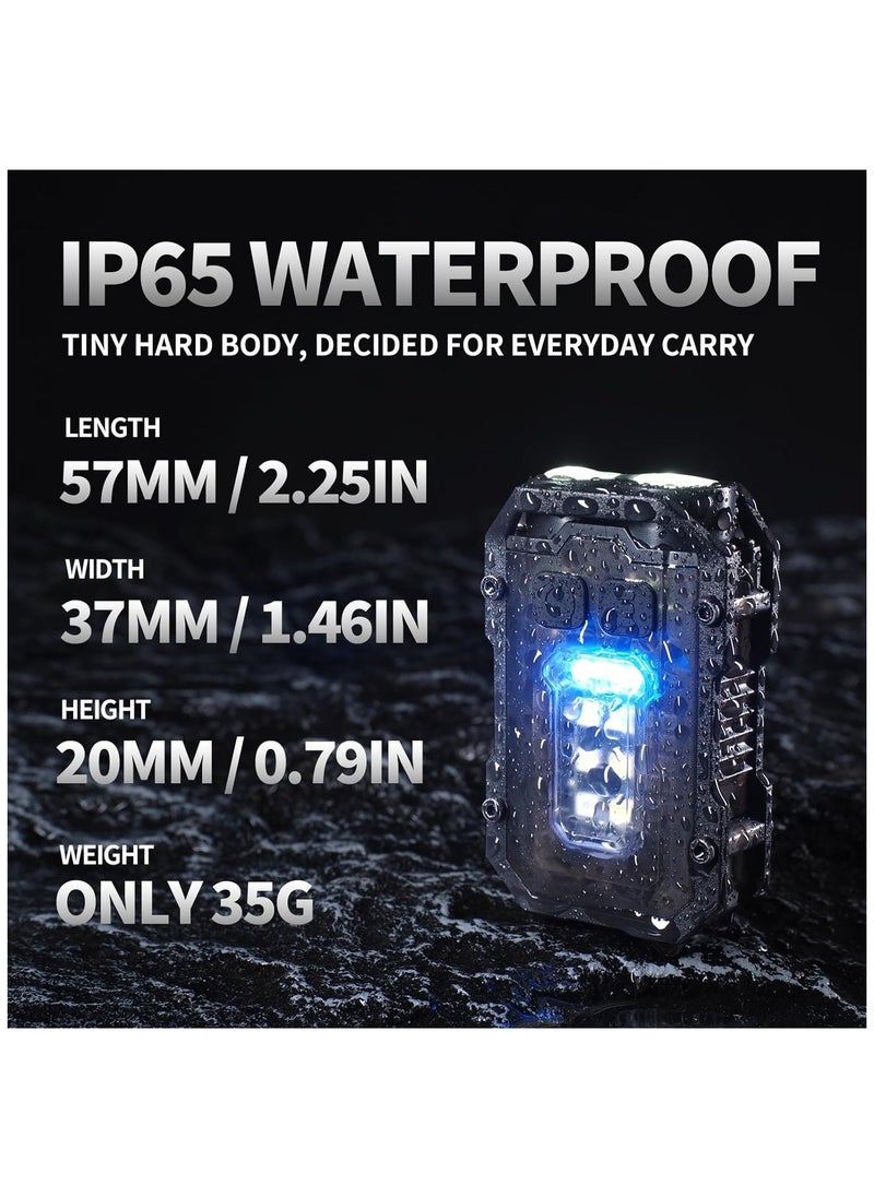 ZLH HITY - Mini Keychain EDC Flashlight Rechargeable, 1000 High Lumens Super Bright Flash Lights Small Portable Tactical Pocket Torch with Magnet & Clip, 8 Modes,USB C Ipx65 Waterproof - Image 1