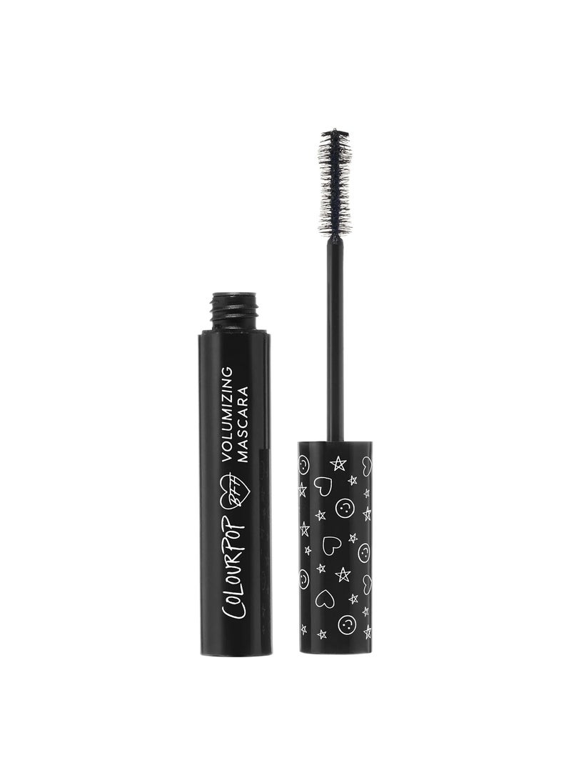 COLOURPOP ColourPop BFF Mascara - Volumizing, Lifting & Lengthening Mascara - Buildable Black Mascara with a Twisted, Nylon Fiber Brush - Cruelty Free Eye Makeup - Black on Black (.24 fl oz) 