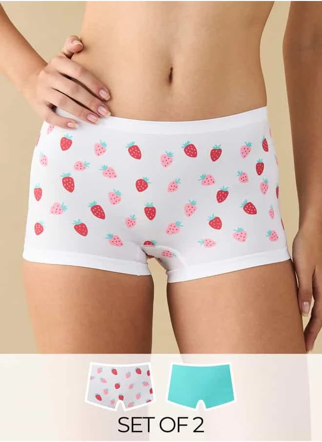 FAV Set of 2 - Assorted Boyshort Briefs with Elasticated Waistband