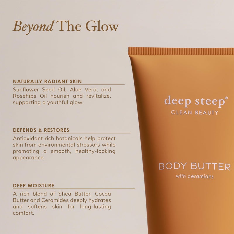 Deep Steep Body Butter, 6 oz â€“ Rich Moisturizer with Ceramides, Coconut Oil, Argan Oil & Aloe Vera â€“ Vegan, Clean Beauty, Smooth & Hydrated Skin (6 Ounces, Pure Coconut) - Image 5