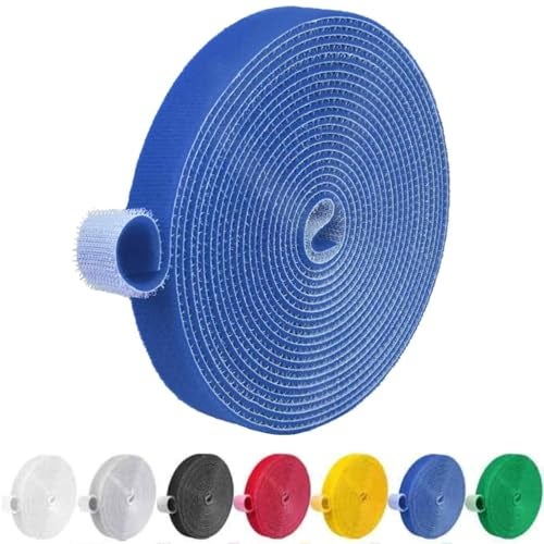 IFNOW 32FT Reusable Fastening Tape Cable Ties Double-Sided Hook-and-Loop Cable Management Tape Strength and Durability 0.4''/Width (Blue, 0.4''/32FT,1PCS) - Image 1