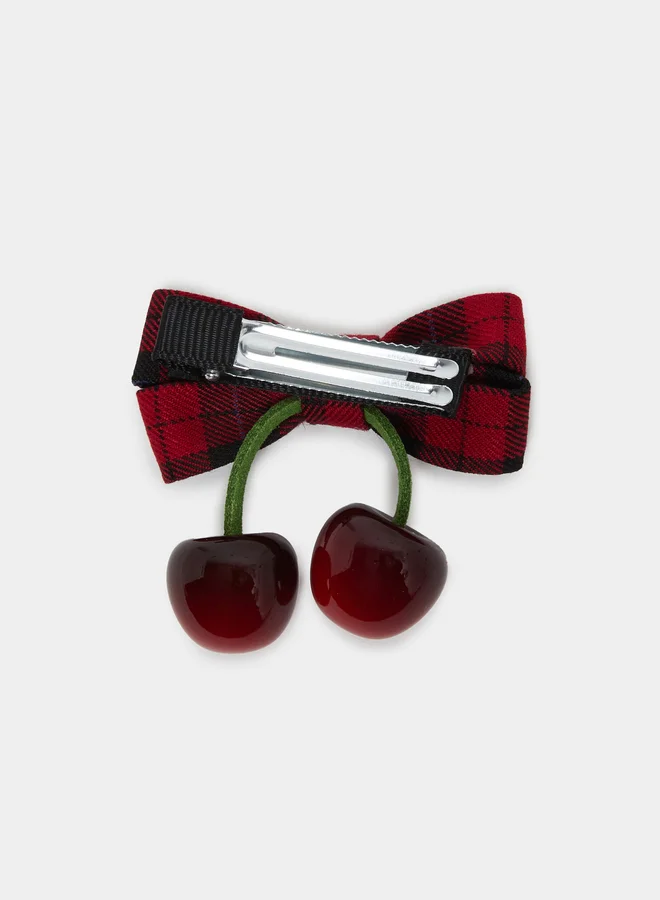 Styli Kids Red Bow and Cherry Hair Clip