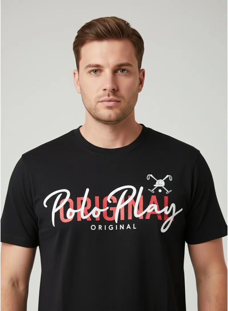 Polo Play Mens Graphic T-shirt -BLACK
