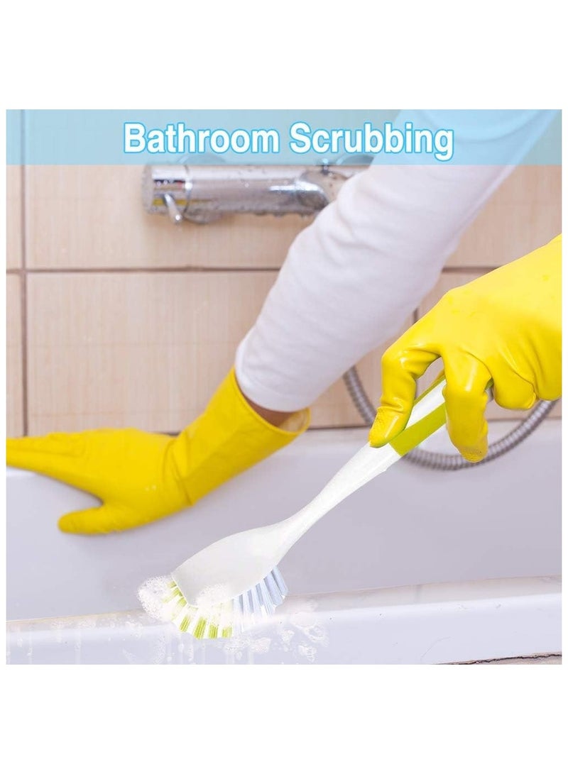 Dish Brush Set, Scrub Brush for Cleaning, Multi-Purpose Shower Cleaner for Kitchen Sink, Pots, Pans, Bathroom Shower, Tile, Tubs Yellow-Green, 3Pcs  - Image 2