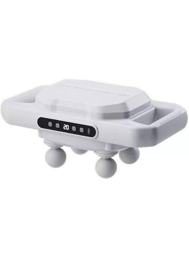 جهاز تدليك الأنسجة العضلية بأربعة رؤوس - جهاز تدليك بقوة 12 واط لتخفيف آلام الأنسجة العميقة والعضلات، 20 مستوى و6 أوضاع، شاشة LCD، بطارية تدوم 120 دقيقة، تصميم جديد للتعافي بعد التمرين، JBY-328 (أسود) - Image 1