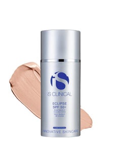 iS CLINICAL Eclipse SPF 50+ Sunscreen, Zinc Oxide tinted beige sunscreen, ultra sheer non-greasy matte finish sun cream for face  - Image 1