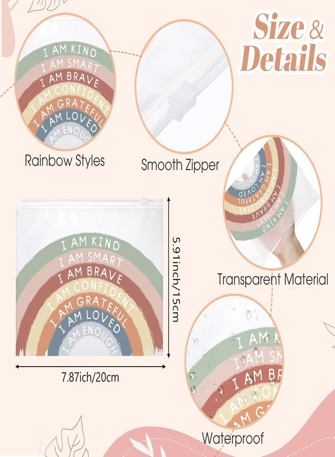 Reginary 50 Pcs Inspirational Gifts Bulk for Women Cosmetic Bag EVA Makeup Bag with Zipper for Birthday Christmas Encouragement Presents(I Am Kind) - Image 2