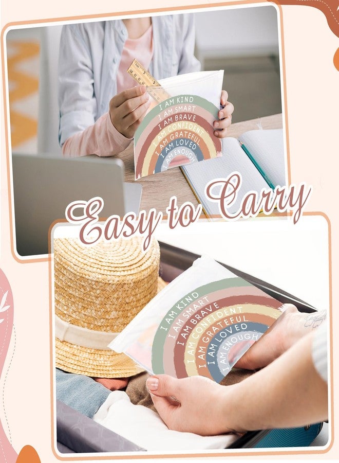 Reginary 50 Pcs Inspirational Gifts Bulk for Women Cosmetic Bag EVA Makeup Bag with Zipper for Birthday Christmas Encouragement Presents(I Am Kind) - Image 3