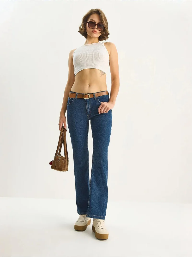 بيانكو لوتشي بنطلون جينز واسع من الدنيم الخام من لوكسي