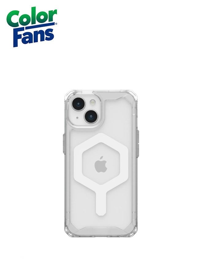 كولور فانس غطاء واقي شفاف متين وشفاف متين مقاوم للاصفرار لهاتف آيفون 15 آيفون 15 جليد/أبيض مع مغناطيس مدمج مضاد للاصفرار - Image 2