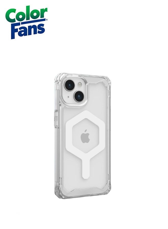 كولور فانس غطاء واقي شفاف متين وشفاف متين مقاوم للاصفرار لهاتف آيفون 15 آيفون 15 جليد/أبيض مع مغناطيس مدمج مضاد للاصفرار - Image 3