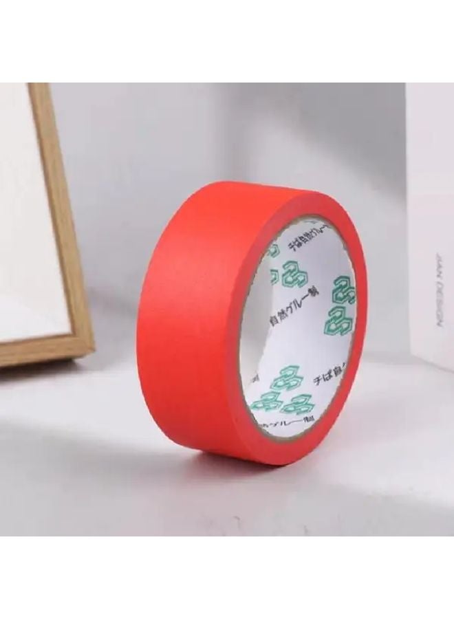Red High Adhesive Masking Tape 35mm x 787 Inch Easy Tear Synthetic Rubber For Car Painting Crafts - Image 1