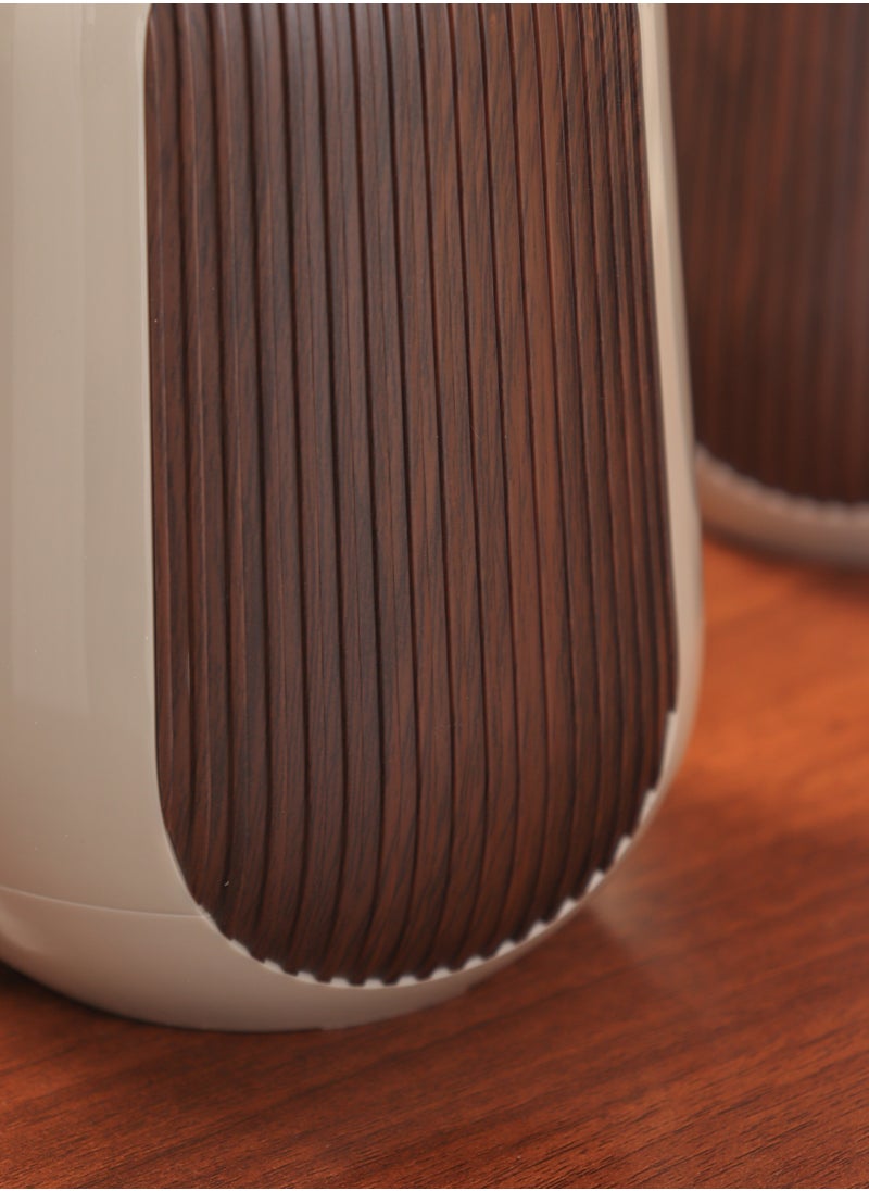 KROOS KROOS 1L + 0.5L Tea and Coffee Thermos Set, Modern Elegant Design in Beige and Dark Wood, High Quality Thermal Insulation.  - Image 2