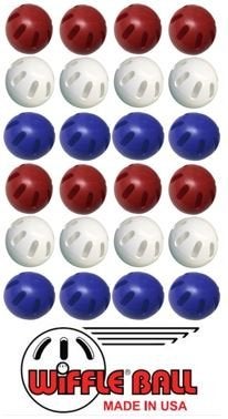 WIFFLE Ball Bulk Pack of 24 Balls Includes Set of 8 Each Official Red White and Blue Balls USA Outdoor Game Limited Edition with Bonus Wristband - Image 5