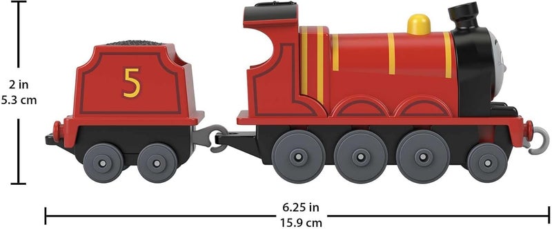 Thomas & Friends Fisher-Price die-cast Push-Along James Toy Train Engine for Preschool Kids Ages 3+ - Image 3