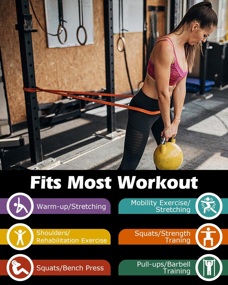 Zacro Resistance Bands, 6 Resistance Levels Pull Up Assistance Bands, Exercise Bands for Men&Women, Heavy Duty Resistance Band Set with Door Anchor, for Working Out, Muscle Training, Physical Therapy - Image 3