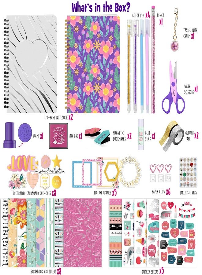 LAOESE 2-Pack DIY Journal Kit for Girls - Birthday Easter Gifts for Girls 8 9 10 11 12 13 14 Years Old - Arts & Crafts for Teen Girl Gifts Trendy Stuff - Scrapbook & Diary Supplies Toys Set - Image 2