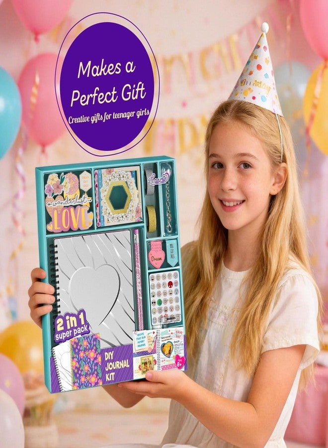 LAOESE 2-Pack DIY Journal Kit for Girls - Birthday Easter Gifts for Girls 8 9 10 11 12 13 14 Years Old - Arts & Crafts for Teen Girl Gifts Trendy Stuff - Scrapbook & Diary Supplies Toys Set - Image 3